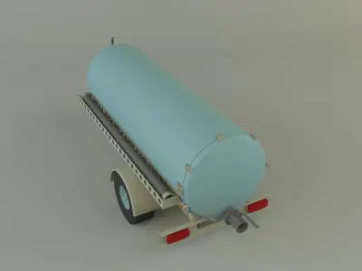 water transport trailer 3D model