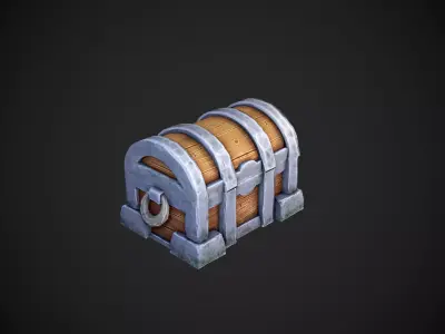 Model Parate chest Wood box Props Low-poly 3D model