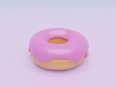 Donut from Blender Guru Blender Tutorial Part 1 Free low-poly 3D model