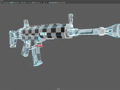 Low Poly Assault Rifle Gun Stylized 3D Weapon Model Low-poly 3D model