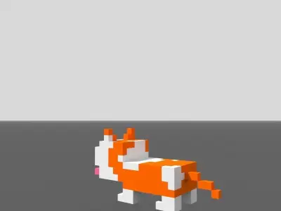 Voxel Orange cat pack  3D model