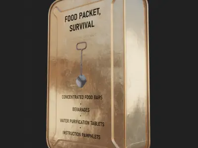 US MRE 1962 Food Packet PBR Low-poly 3D model