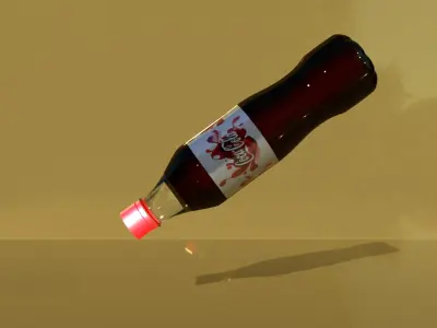 High-Quality 3D Model of a Coca-Cola Bottle - Photorealistic Low-poly 3D model