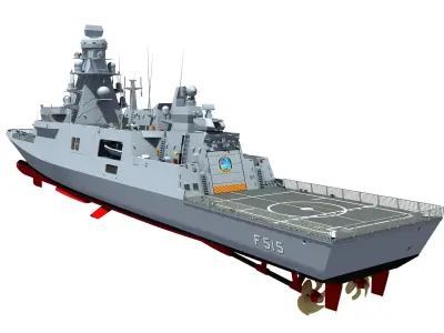 TCG ISTANBUL TURKISH ISTIF CLASS FRIGATE 3D model
