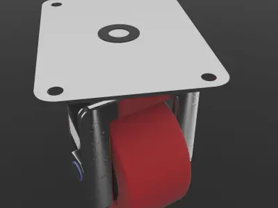 Castor Wheel 3D model 3D model
