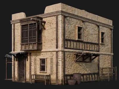 05-08 - Arabic Houses 4K Low-poly 3D model