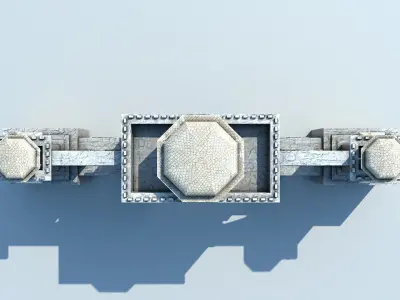 Arab city entrance Low-poly 3D model
