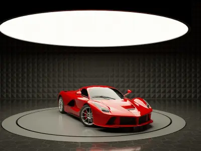 Car Exposition - Showroom Render Scene Low-poly 3D model