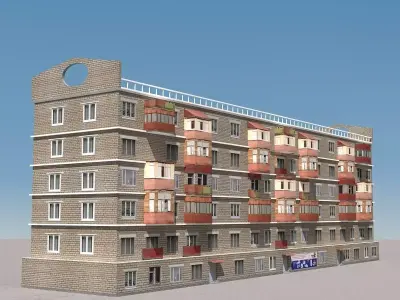 Building Lowpoly apartment - apartment Low-poly 3D model