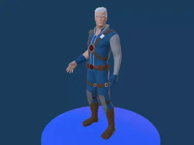 Cable character on circle 3D model