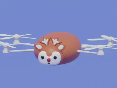 Cartoon Deer Animal Drone 3D model