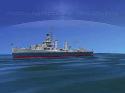 Gleaves Class Destroyer USS Ingraham DD444 3D model