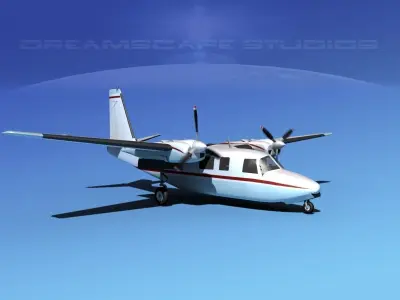 Rockwell Aero Commander 560 V07 3D model