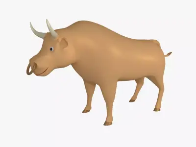 Cartoon Bull Low-poly 3D model