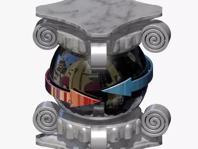 Baroque Style Column 3D model