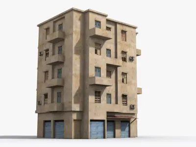 Arab Middle East Building x11 Low-poly 3D model