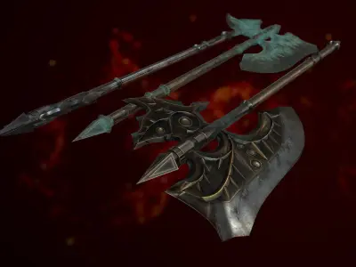 Fantasy Axe Game 3d model Low-poly 3D model Low-poly 3D model