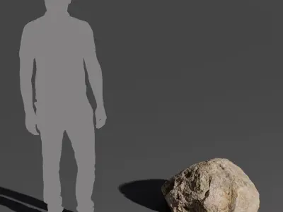  Warm Toned Mossy Rippled Large Rock Boulder Model 