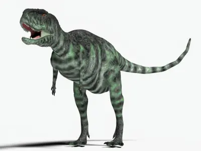 Green Abelisaurus No Rig Low-poly 3D model