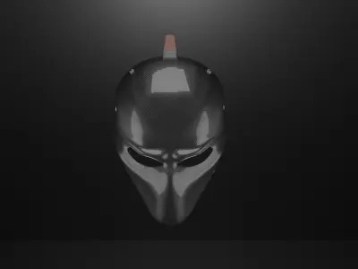 Procedural carbon-fiber aggressive mask with backstraps 3D model