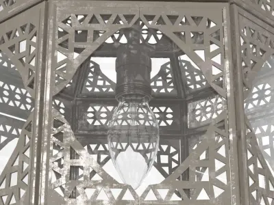 Moorish Moroccan Clear Glass Lantern 3D model