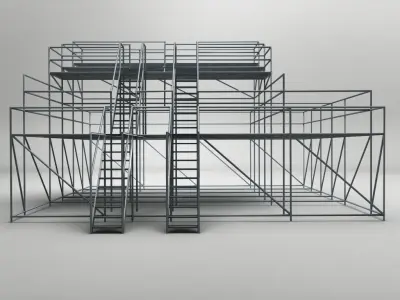 Industrial scaffolding 3D model