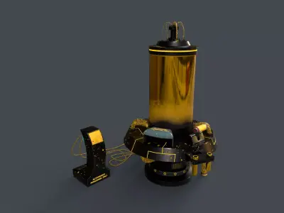 Sci-Fi Production Machine 03 Low-poly 3D model