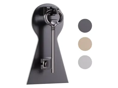 Door Knocker Black Cast Iron Key 3D model