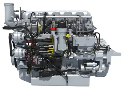 Powertrain Truck Diesel Engine 3D model