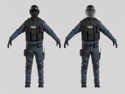 Police swat - Rigged 3D model