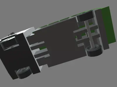 Low Poly Garbage Truck 01 Low-poly 3D model