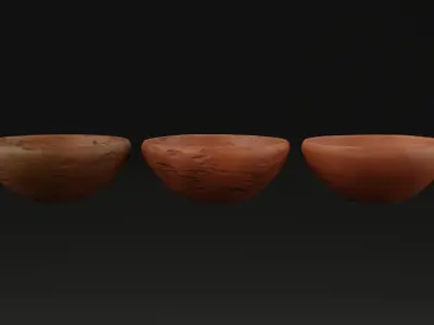 Ancient Clay bowls pack Low-poly 3D model