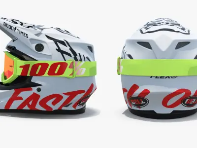 Bell Off-Road Moto Helmet 3D model