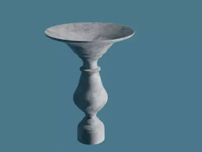 Birdbath pedestal Free low-poly 3D model