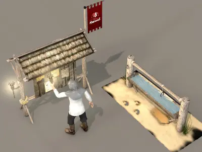 medieval kingdom message board scene 3D model