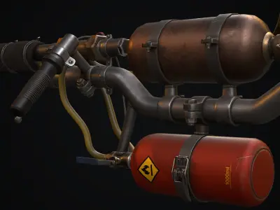 Flamethrower gun Low-poly 3D model