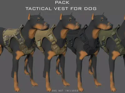TACTICAL VEST FOR DOG 3D model