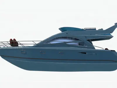 4k Common Sealine Yacht Low-poly 3D model