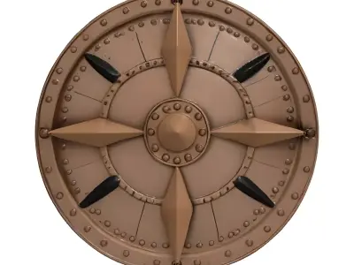 Broken Bronze Siege Shield 3D model