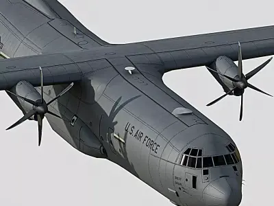 C130 Super Hercules Low-poly 3D model