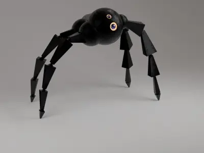 Robot Spider RIGGED Lowpoly Low-poly 3D model