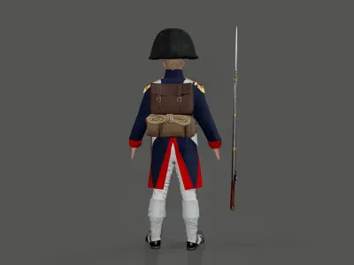 Napoleon soldier Low-poly 3D model