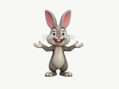 High-Quality Realistic Cute Cartoon Bunny 3D model