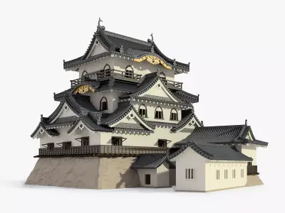 Hikone Japanese Castle 3D model