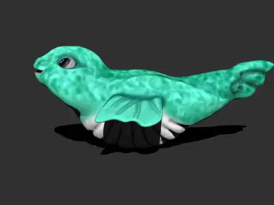 Cute Water Dragon Low-poly 3D model