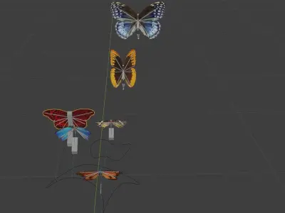 Butterflies Low-poly 3D model