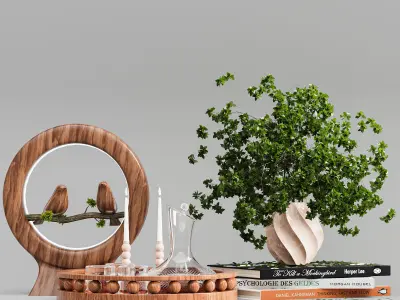 sparrow decorative set  3D model