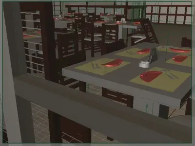 Japanese Restaurant Interior 3D model