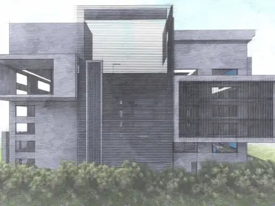 Commercial building design and rendering in lumion sketchmode 3D model