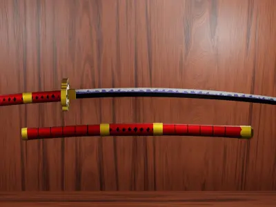 One Piece - Zoro Sword - Sandai Kitetsu Low-poly 3D model